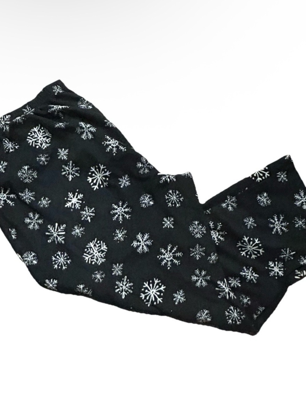 Women’s Sleep Chic Fleece Black Pajama Pants Snowflakes Size 2X